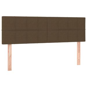 vidaXL gultas galvgaļi, tum&scaron;i brūns, 144x5x78/88 cm, audums