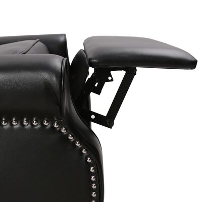 vidaXL masāžas krēsls, spīdīgi melna mākslīgā āda