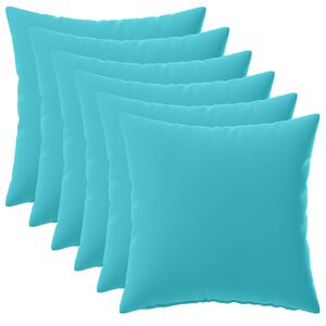 vidaXL Spilvenu pārvalks 6 gab. HEERLEN Tirkīzzila 30 x 30 cm