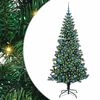 vidaXL Mākslīgais LED Ziemassvētku eglīte Zaļa 210 cm PVC un metāls