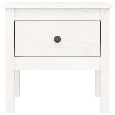 vidaXL galdiņš, balts, 50x50x49 cm, priedes masīvkoks