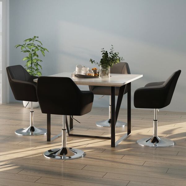 vidaXL virtuves krēsli, 4 gab., pelēka mākslīgā āda