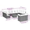 vidaXL 13-daļīgs dārza dīvānu komplekts ar matračiem, pelēks PE