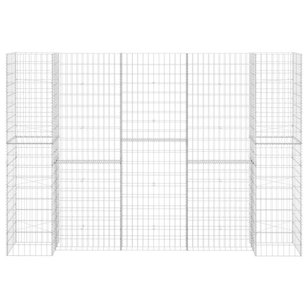 vidaXL H-formas gabions, tērauda stieple, 260x40x200 cm