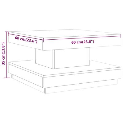 vidaXL kafijas galdiņš, 60x60x35 cm, MDF, gaiši brūns