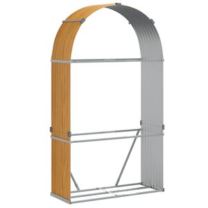 vidaXL malkas statīvs, koka izskats, 120x45x210 cm, cinkots tērauds