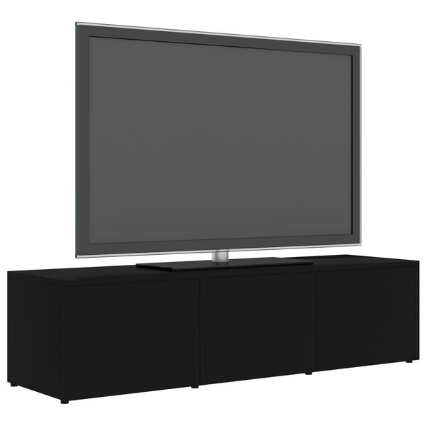 vidaXL TV skapītis, melns, 120x34x30 cm, inženierijas koks
