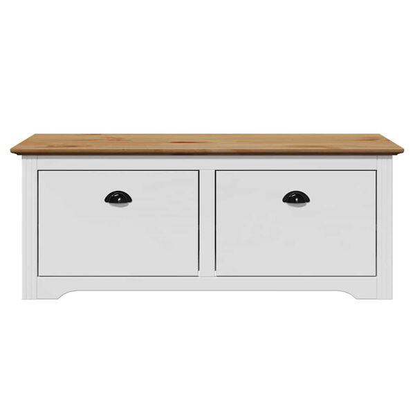 vidaXL priek&scaron;nama sols, BODO, balts un brūns, 114x40x45 cm