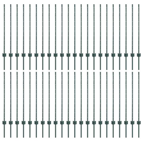 vidaXL Žoga āķis 44 pcs Zaļa 140 cm Tērauds