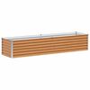 vidaXL Augstā puķu kaste Gai&scaron;i brūns 195 x 50 x 36 cm Cinkots tērauds