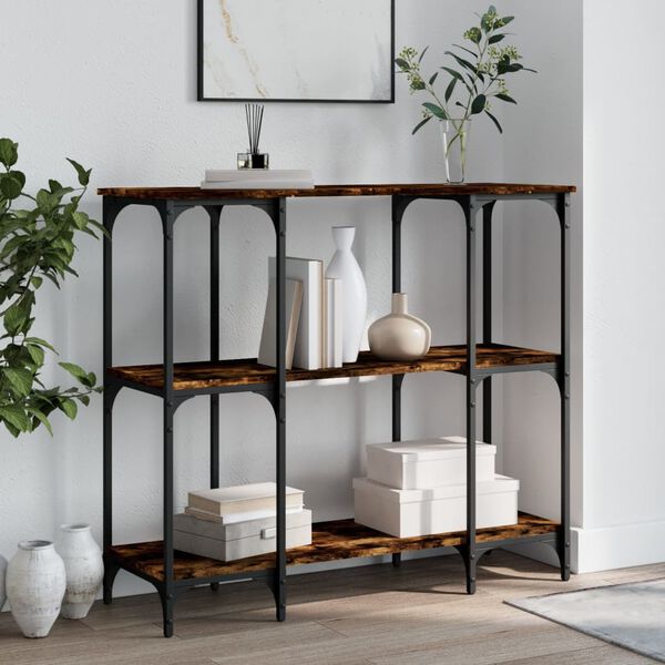 vidaXL konsoles galdiņš, koka krāsa, 102x35x90 cm, inženierijas koks