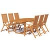 vidaXL 7-daļīgs dārza mēbeļu komplekts, akācijas masīvkoks, 150-200 cm