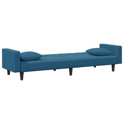 vidaXL divdaļīgs dīvānu komplekts ar spilveniem, zils samts