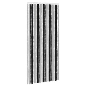 vidaXL Kukaiņu aizkars no &scaron;enila Pelēks un melns 90 x 200 cm 100% PP
