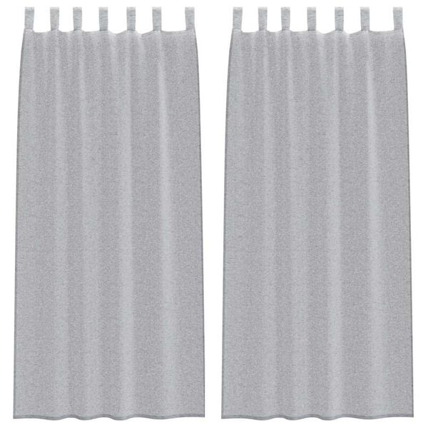 vidaXL Voile aizkaris 2 pcs Tumši pelēks 225 x 140 cm Poliesters