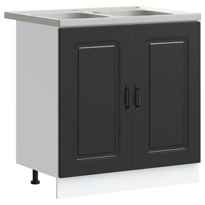 vidaXL Virtuves Skapis ar uzglabā&scaron;anu Kalmar Melna 80 x 46 x 81,5 cm