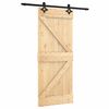 vidaXL Slīdo&scaron;ās durvis Dabiska un melna 85 x 210 cm Cieta priedes koks