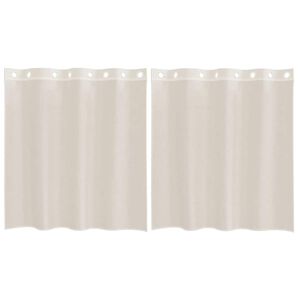 vidaXL voile aizkari ar starplikām, 2 gab., krēmkrāsa, 140x140 cm