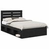 vidaXL Gultas rāmis Melna 120 x 190 cm Ciets priedes koks