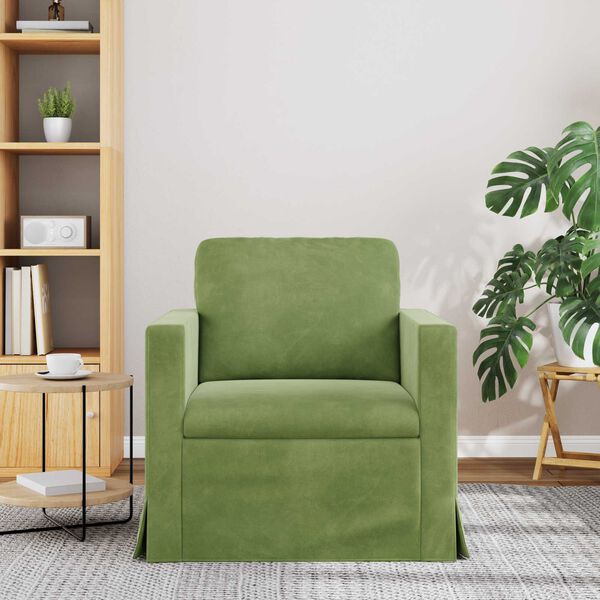 vidaXL Dīvāns Gai&scaron;i zaļa 78 x 78 x 80 cm Samts