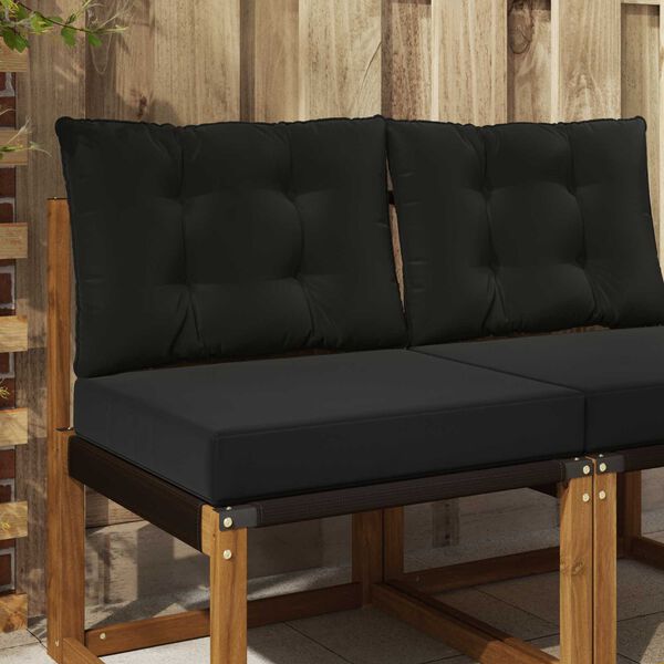 vidaXL Āra dīvāna spilvens 2 pcs Melns Poliesters