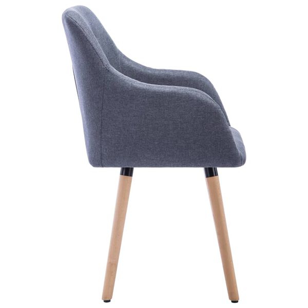 vidaXL virtuves krēsli, 2 gab., tum&scaron;i pelēks audums