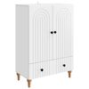 vidaXL Puse Balts 66 x 34,5 x 95 cm Inženierijas koks