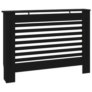 vidaXL radiatora pārsegs, melns, 112x19x81,5 cm, MDF