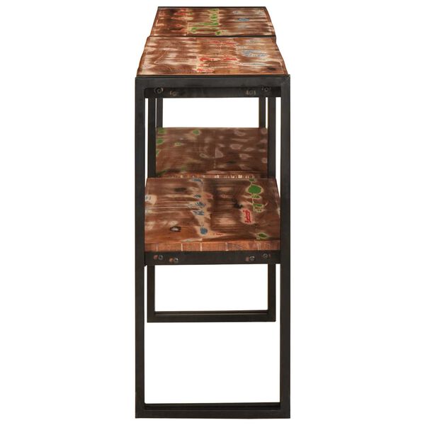 vidaXL Konsoles galds ar plauktu Daudzkrāsains pārstrādāts masīvkoks