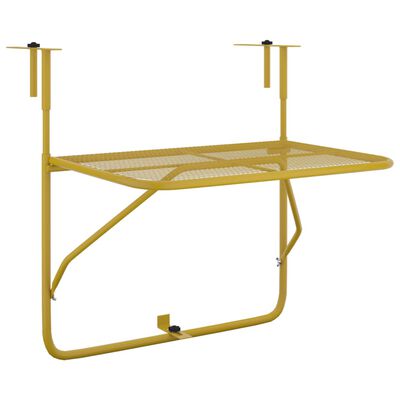 vidaXL balkona galdiņš, zelta krāsā, 60x40 cm, tērauds