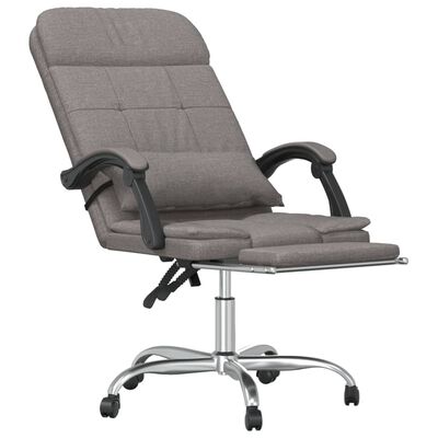 vidaXL biroja masāžas krēsls, atgāžams, pelēkbrūns audums