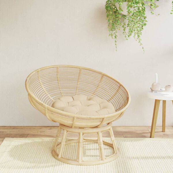 vidaXL krēslu spilvens, apaļ&scaron;, &Oslash; 60 x11 cm, oksforda audums, bē&scaron;s