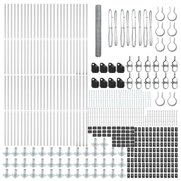 vidaXL Žoga āķis Sudraba 100 x 1,2 m (36 mm siets) Tērauds