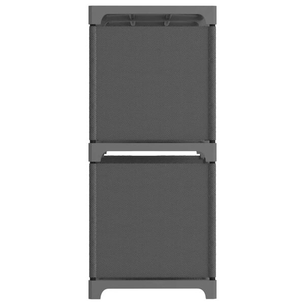 vidaXL plaukts, 5 kubveida nodalījumi, 103x30x72,5 cm, pelēks, audums