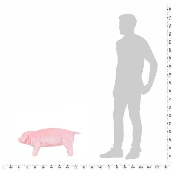 vidaXL rotaļu sivēntiņ&scaron;, rozā plī&scaron;s, XXL