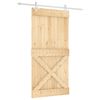vidaXL Slīdo&scaron;ās durvis Dabisks un balts 100 x 210 cm