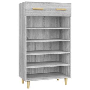 vidaXL apavu skapītis, pelēka ozola, 60x35x105 cm, inženierijas koks