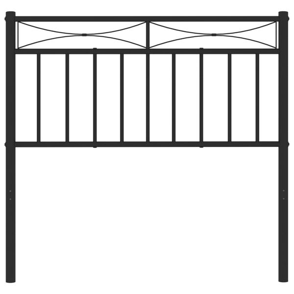 vidaXL gultas galvgalis, metāls, melns, 90 cm