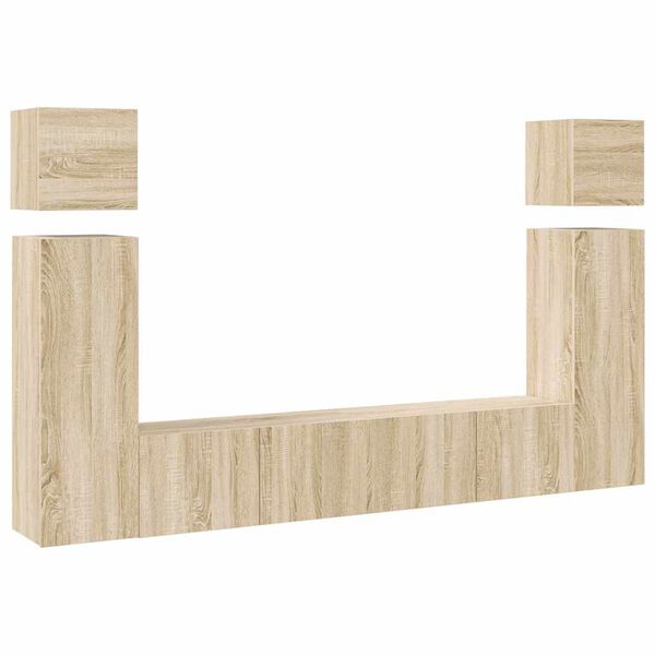 vidaXL 8-daļīgs TV skapī&scaron;u komplekts, ozola krāsa, inženierijas koks