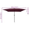 vidaXL Dārza parasols Bordo sarkans 295 x 295 x 245 cm
