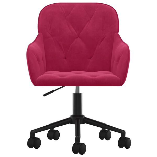 vidaXL grozāmi virtuves krēsli, 2 gab., vīnsarkans samts