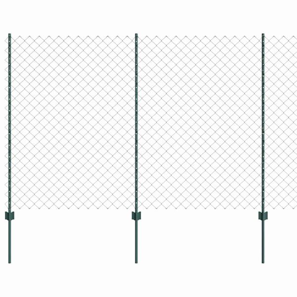 vidaXL Žogs ar stabu Zaļa 1,5 x 25 m Tērauds