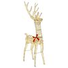 vidaXL 3D Ziemassvētku brieži 140 LED Silti balta 128 cm PET