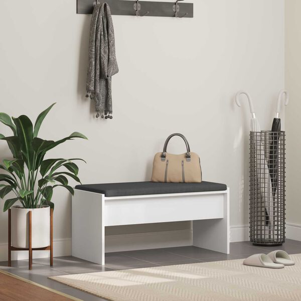 vidaXL Zāles sols ar spilvenu Balts 80 x 38 x 46 cm