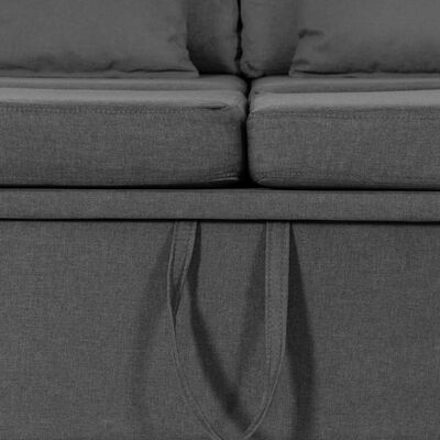 vidaXL četrvietīgs izvelkams dīvāns, tumši pelēks audums