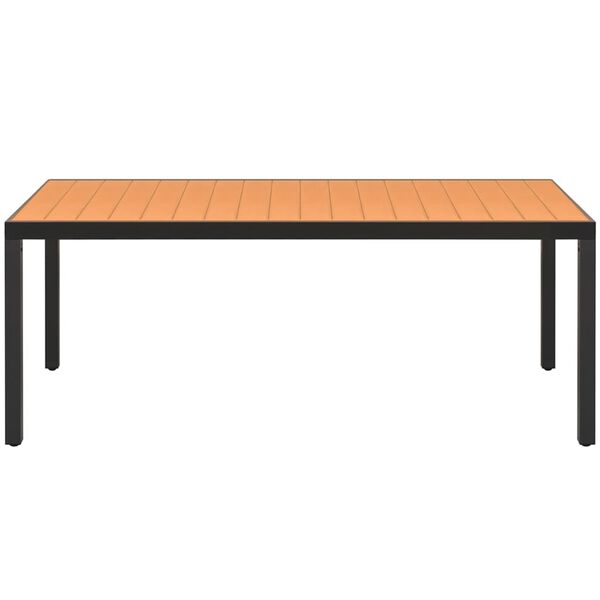 vidaXL 7-daļīgs dārza mēbeļu komplekts, PVC rotangpalma, melns, brūns