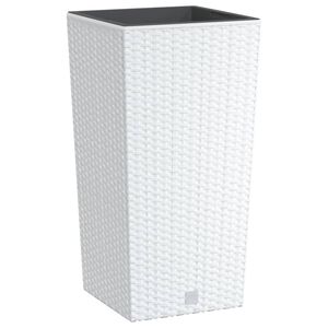 vidaXL puķu kaste ar izņemamu ieliktni, balta, 11/26,5 L, PP pinums