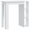 vidaXL bāra galds ar plauktu, balts, 102x50x103,5cm, inženierijas koks