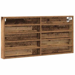 vidaXL Izstādes skapis Pie sienas Vecs koks 100 x 8,5 x 50 cm