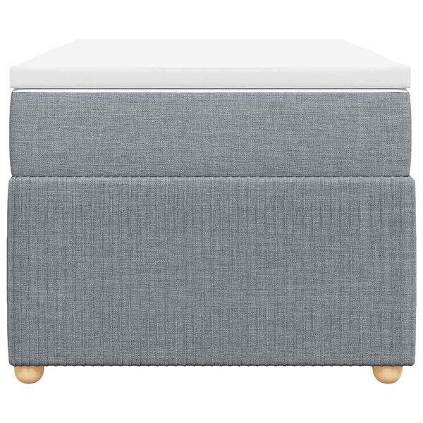 vidaXL atsperu gultas rāmis ar matraci, gai&scaron;i pelēka audums, 80x200 cm